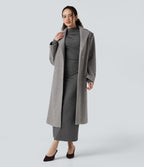 Mock Neck Long Sleeve Midi Casual Dress — Darl Gray Floral Yarn — view 5