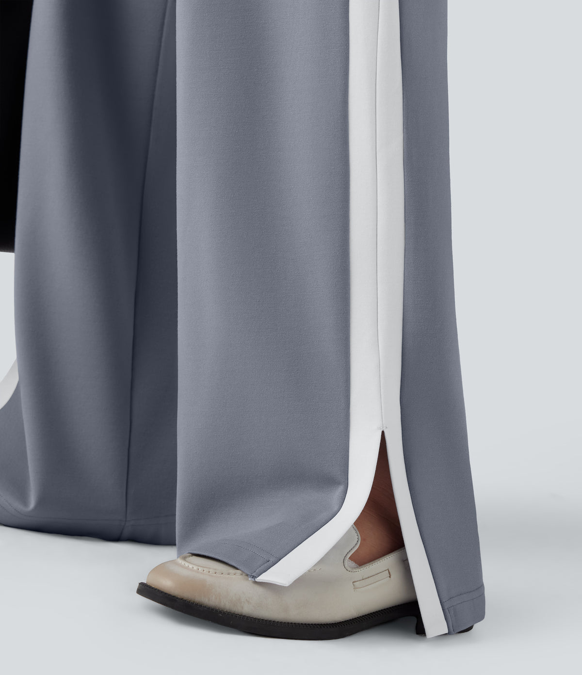 Mid Rise Color Block Split Work Straight Leg Trousers with Pockets — Tradewinds — view 6