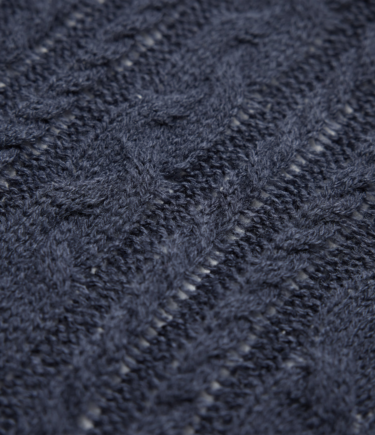 High Neck Long Sleeve Cable Knit Casual Jumper — Always in a Mood - Dark Blue — view 7