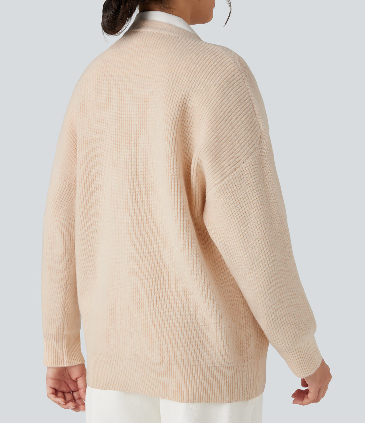 V-neck Long Sleeve Casual Cardigan — Nova Scotia — view 6