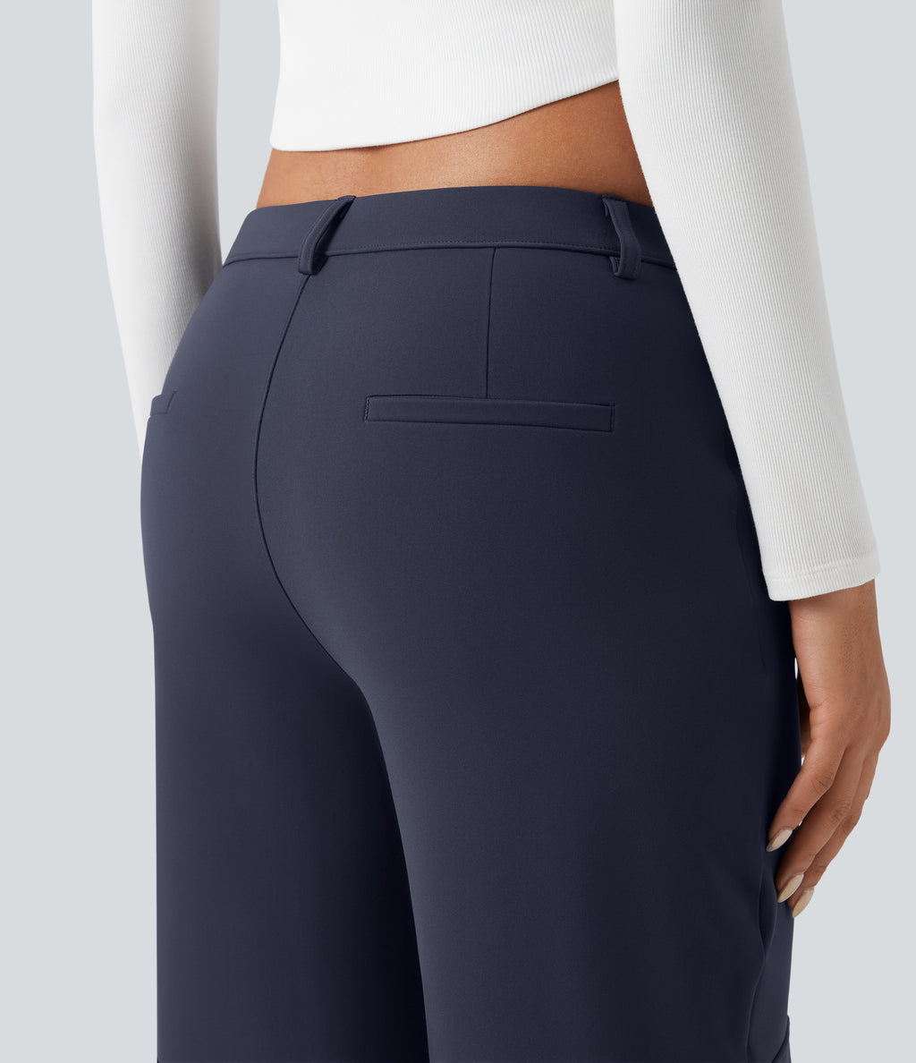 Plush Thermal Mid Rise Work Straight-leg Trousers with Pockets — Overture — view 5