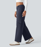 Plush Thermal Mid Rise Work Straight-leg Trousers with Pockets — Overture — view 3