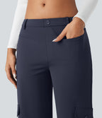 Plush Thermal Mid Rise Work Straight-leg Trousers with Pockets — Overture — view 4