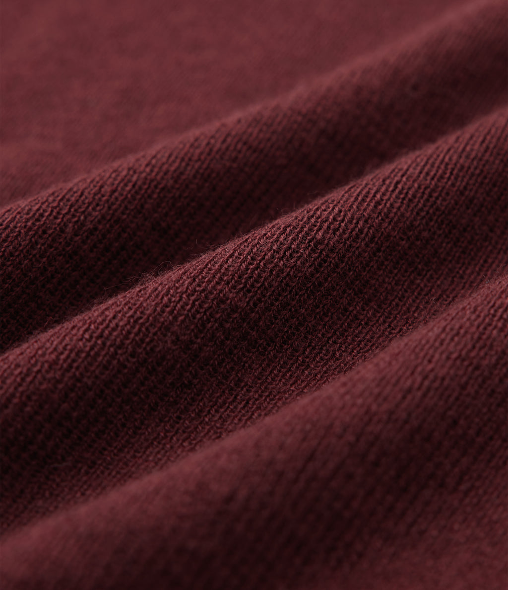 U-Neck Long Sleeve Wool-Blend Casual Jumper — Syrah — view 7
