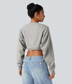 Reglan Long Sleeve Relaxed Fit Casual Jumper Shrug — Ephedra Ash — view 2