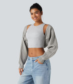 Reglan Long Sleeve Relaxed Fit Casual Jumper Shrug — Ephedra Ash — view 3