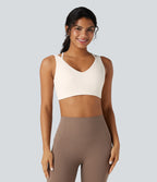 Airy Cut-out Back 2-in-1 Cool Touch Yoga Sports Top — Egret — view 5