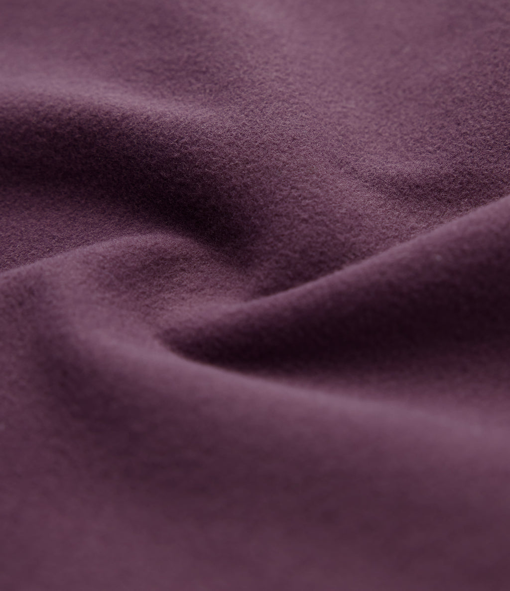 Plush Thermal Mid Rise Split Hem Straight Leg Work Trousers with Pockets — Prune Purple — view 8