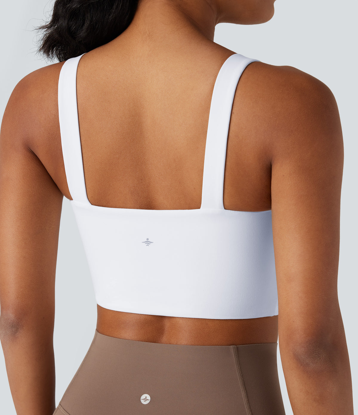 Light Support Molded Cups Push-Up Yoga Sports Bra — White — view 6