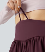 Airy High-waisted Drawstring Ruched Yoga Baggy Trousers with Pockets — Fig — view 4