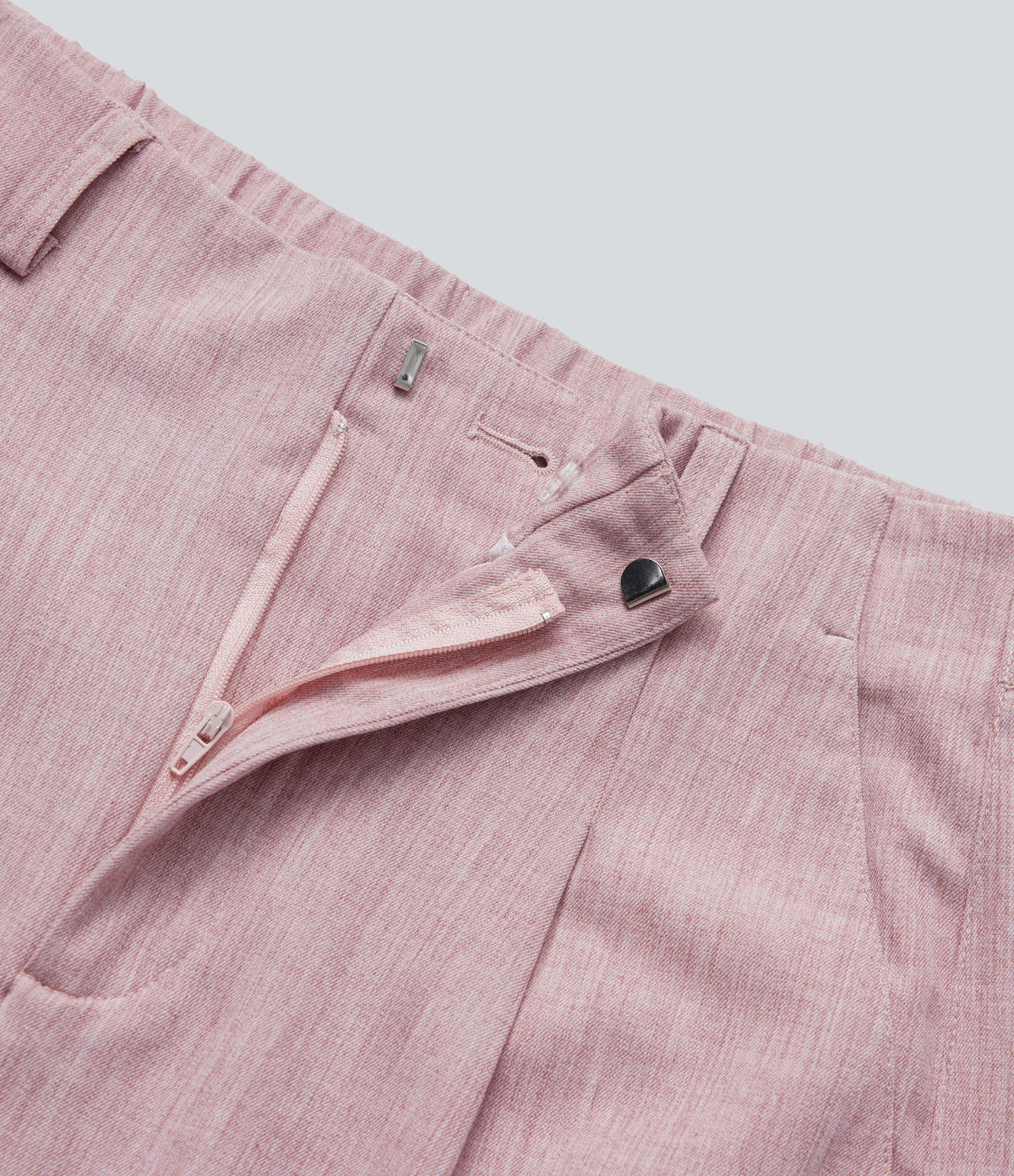 High Waisted Barrel Leg Casual Trousers with Pockets — Lilac Pink — view 7