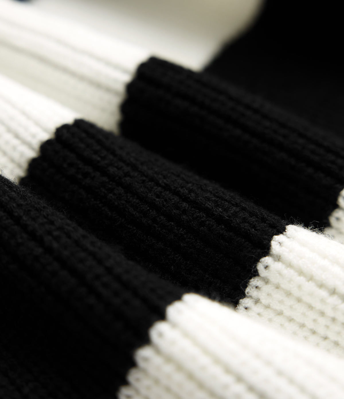 V-neck Long Sleeve Stripe Relaxed Casual Jumper — Black White Horizontal Stripe — view 6