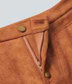 High Waisted Suede Casual Leggings with Pockets — Autumnal — view 8