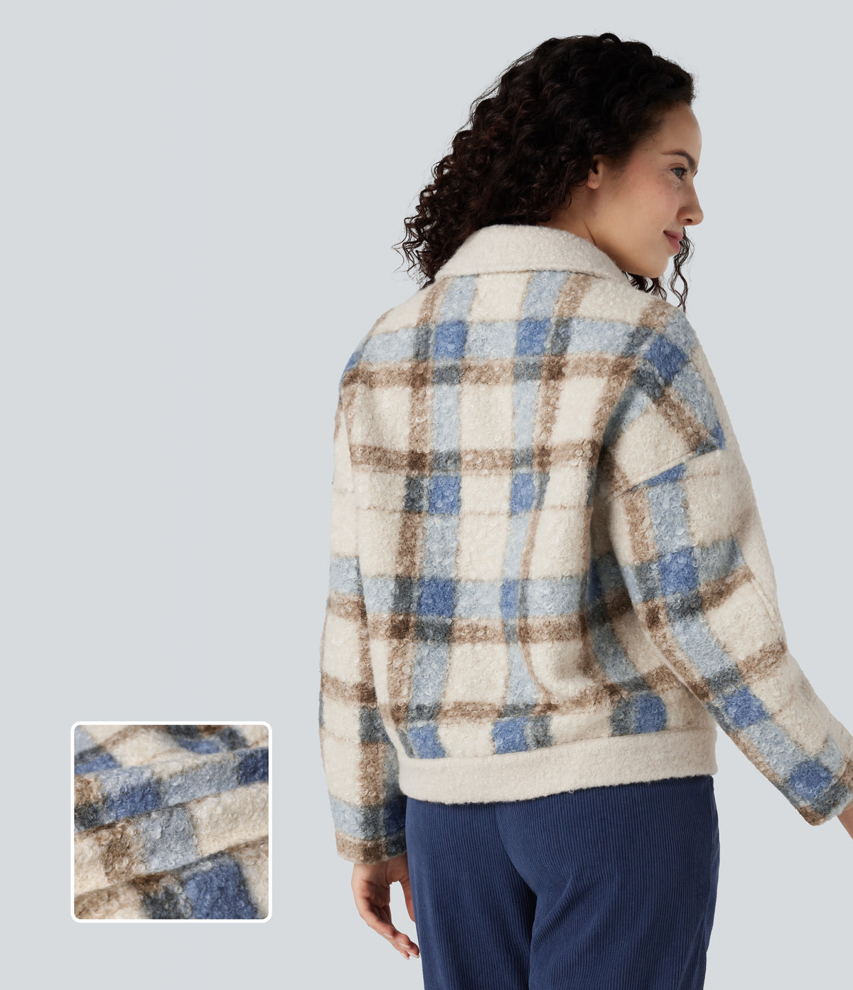 Lapel Long Sleeve Casual Sherpa Jacket — Desert and Stone — view 1