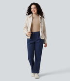 Lapel Long Sleeve Casual Sherpa Jacket — Desert and Stone — view 6