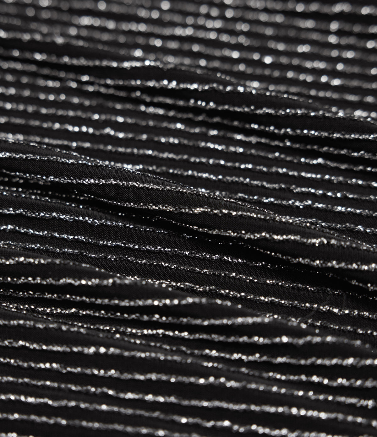 Ruffle Hem Sleeveless Sparkle Stripe Casual Jumpsuit with Pockets — Black White Starlight Stripe — view 8