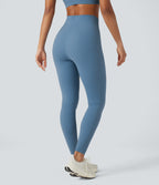 V-Shaped High Waisted Tummy Control Training 7/8 Leggings — Blue Heaven — view 2