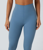 V-Shaped High Waisted Tummy Control Training 7/8 Leggings — Blue Heaven — view 4