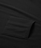 Round Neck Short Sleeve Casual Top with Pocket — Black — view 7