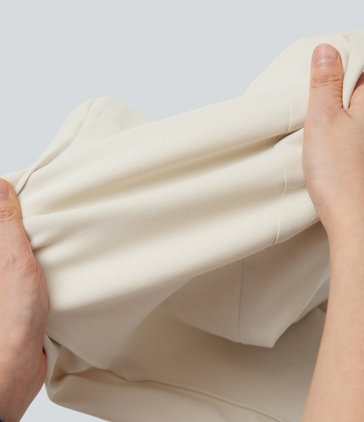 High Waisted Work Flare Trousers with Pockets — Lily White — view 8