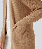 Long Sleeve Casual Cardigan with Pockets — Desert Brown — view 4