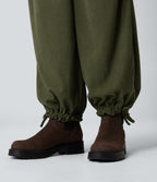 Mid Rise Wide Leg Corduroy Casual Trousers with Pockets — Hazel Mist Green — view 7