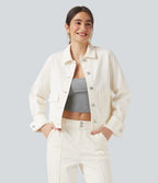 Collar Long Sleeve Denim Casual Jacket — PBS — view 9
