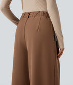 High-waisted Work Wide-leg Trousers with Pockets — Partridge — view 5