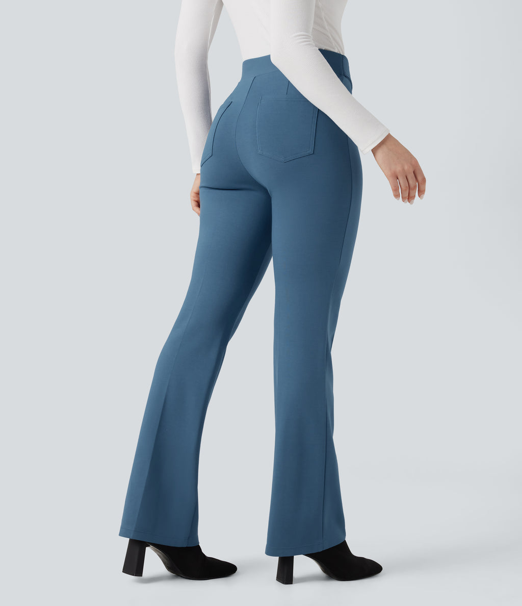 High-waisted Work Flare Trousers with Pockets — Stellar — view 2