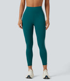 SpeedWave High-waisted Tummy Control Side Stripe Quick Dry Yoga 7/8 Legging — Spruced-up — view 3