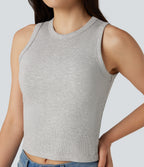 Round Neck Casual Tank Top — Fog Gray — view 1