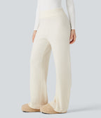 Mid Rise Baggy Lounge Jumper Trousers — White Down — view 3