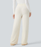 Mid Rise Baggy Lounge Jumper Trousers — White Down — view 2