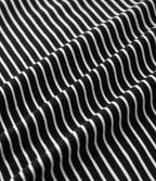 V-neck Long Sleeve Stripes Casual T-Shirt — Black White Horizontal Stripe — view 8