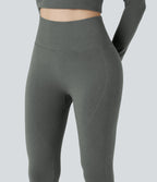 HeatCore OneForm Seamless Flow High Waisted Tummy Control Thermal Casual 7/8 Leggings — Hidden Blue Gray — view 4