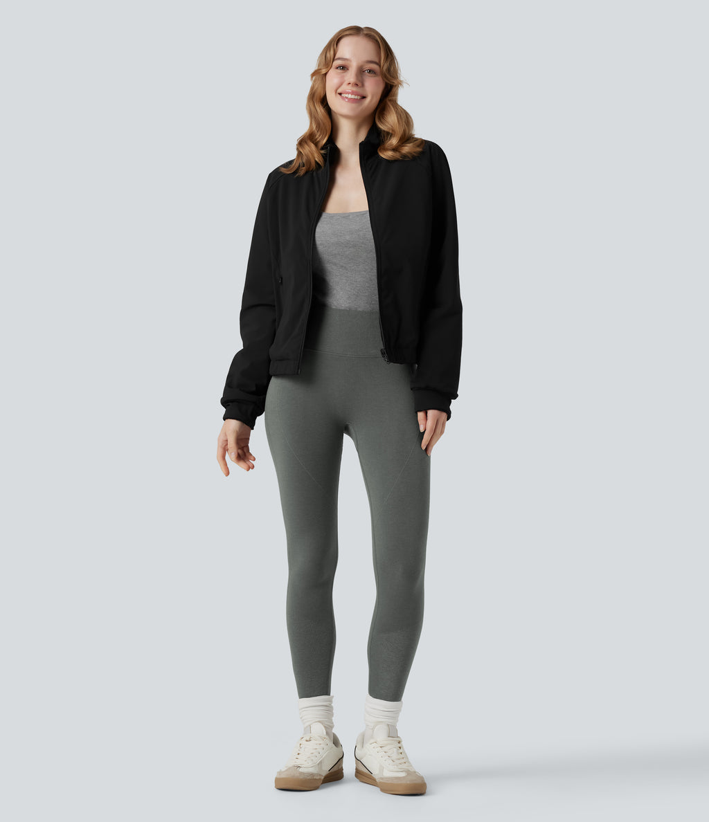 HeatCore OneForm Seamless Flow High Waisted Tummy Control Thermal Casual 7/8 Leggings — Hidden Blue Gray — view 7