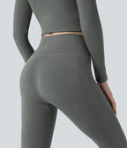 HeatCore OneForm Seamless Flow High Waisted Tummy Control Thermal Casual 7/8 Leggings — Hidden Blue Gray — view 5