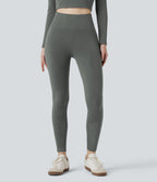 HeatCore OneForm Seamless Flow High Waisted Tummy Control Thermal Casual 7/8 Leggings — Hidden Blue Gray — view 3