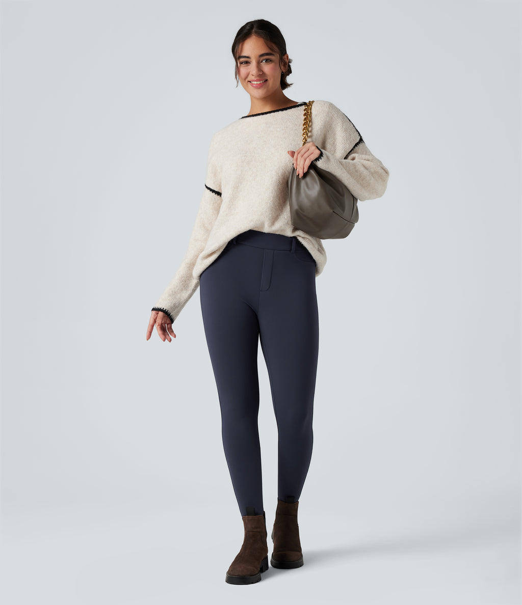 Plush Thermal High Waisted Casual 7/8 Leggings with Pockets — Overture — view 8
