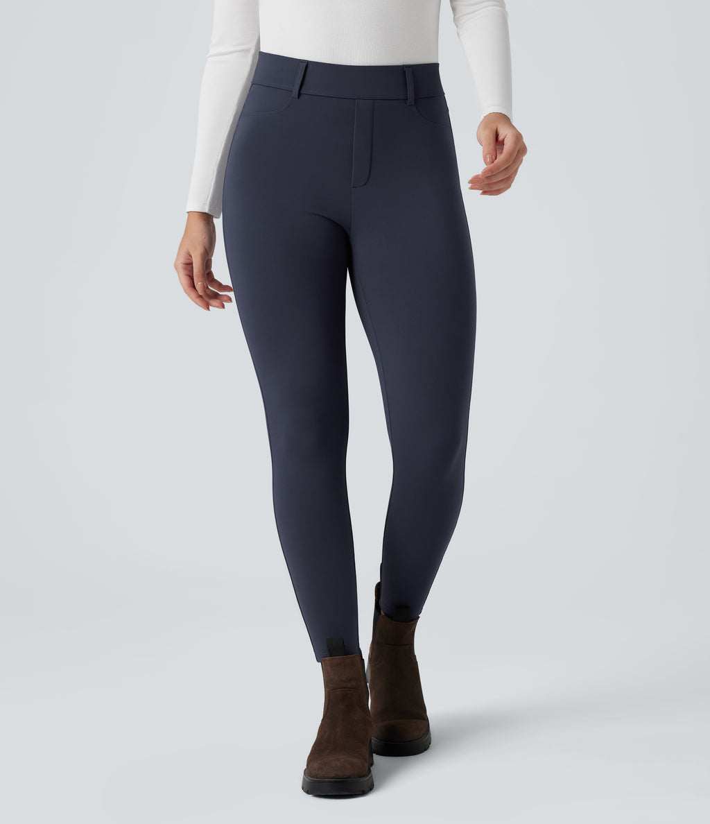 Plush Thermal High Waisted Casual 7/8 Leggings with Pockets — Overture — view 3