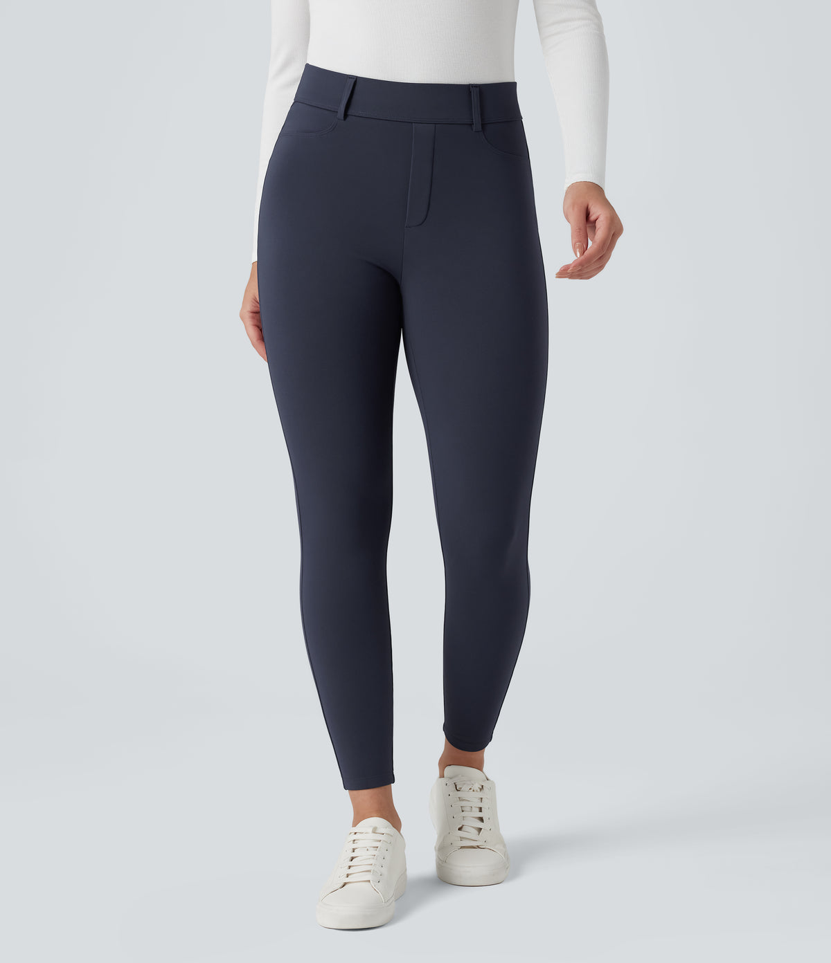 Plush Thermal High Waisted Casual 7/8 Leggings with Pockets — Overture — view 7
