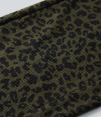 Mid Rise Leopard Print Corduroy Casual Straight-leg Trousers with Pockets — Olive Leopard — view 7