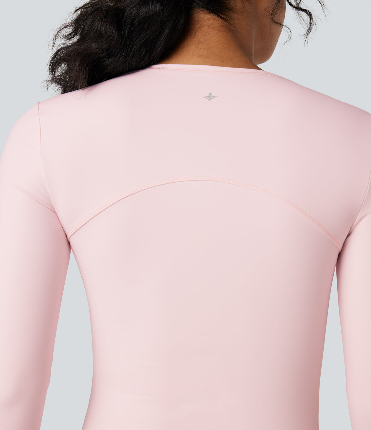 Plush Long Sleeve Thumb Hole Yoga Sports Top — Primrose Pink — view 5