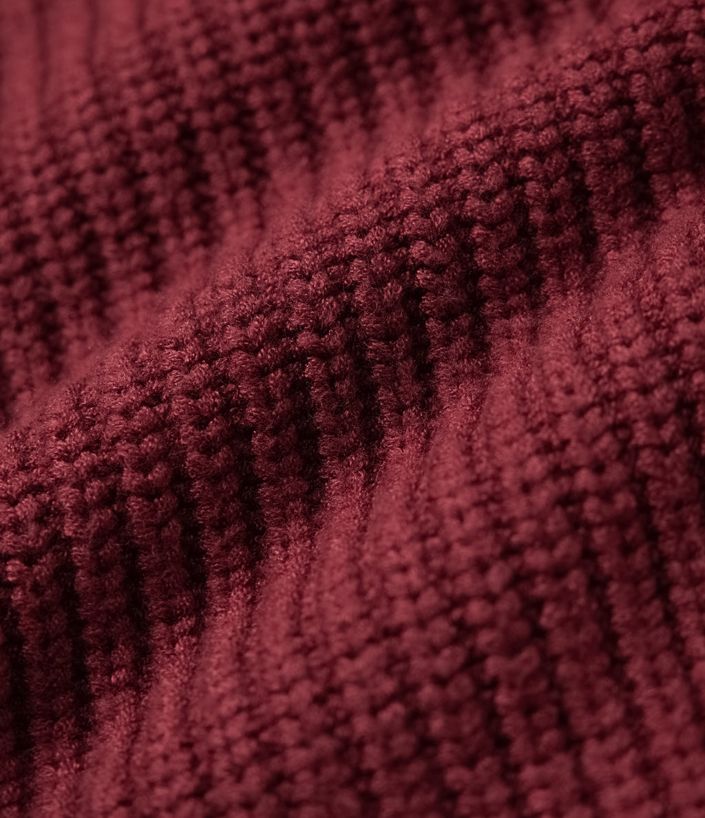 High Neck Long Sleeve Casual Jumper — Pomegranate — view 7