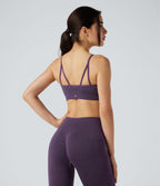 OneForm Seamless Flow Light Support U-Neck Yoga Sports Bra — Grape Jam — view 1