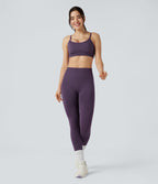 OneForm Seamless Flow Light Support U-Neck Yoga Sports Bra — Grape Jam — view 6