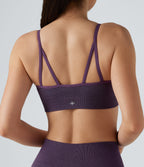 OneForm Seamless Flow Light Support U-Neck Yoga Sports Bra — Grape Jam — view 4