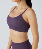 OneForm Seamless Flow Light Support U-Neck Yoga Sports Bra — Grape Jam — view 5