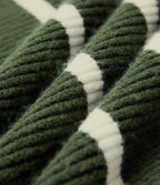 High Neck Long Sleeve Color Block Casual Jumper — Into the Woods - Forest Green — view 7
