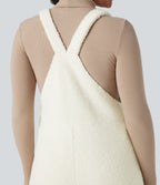 Casual Sherpa Jogger Dungarees with Pockets — Cheese White — view 5